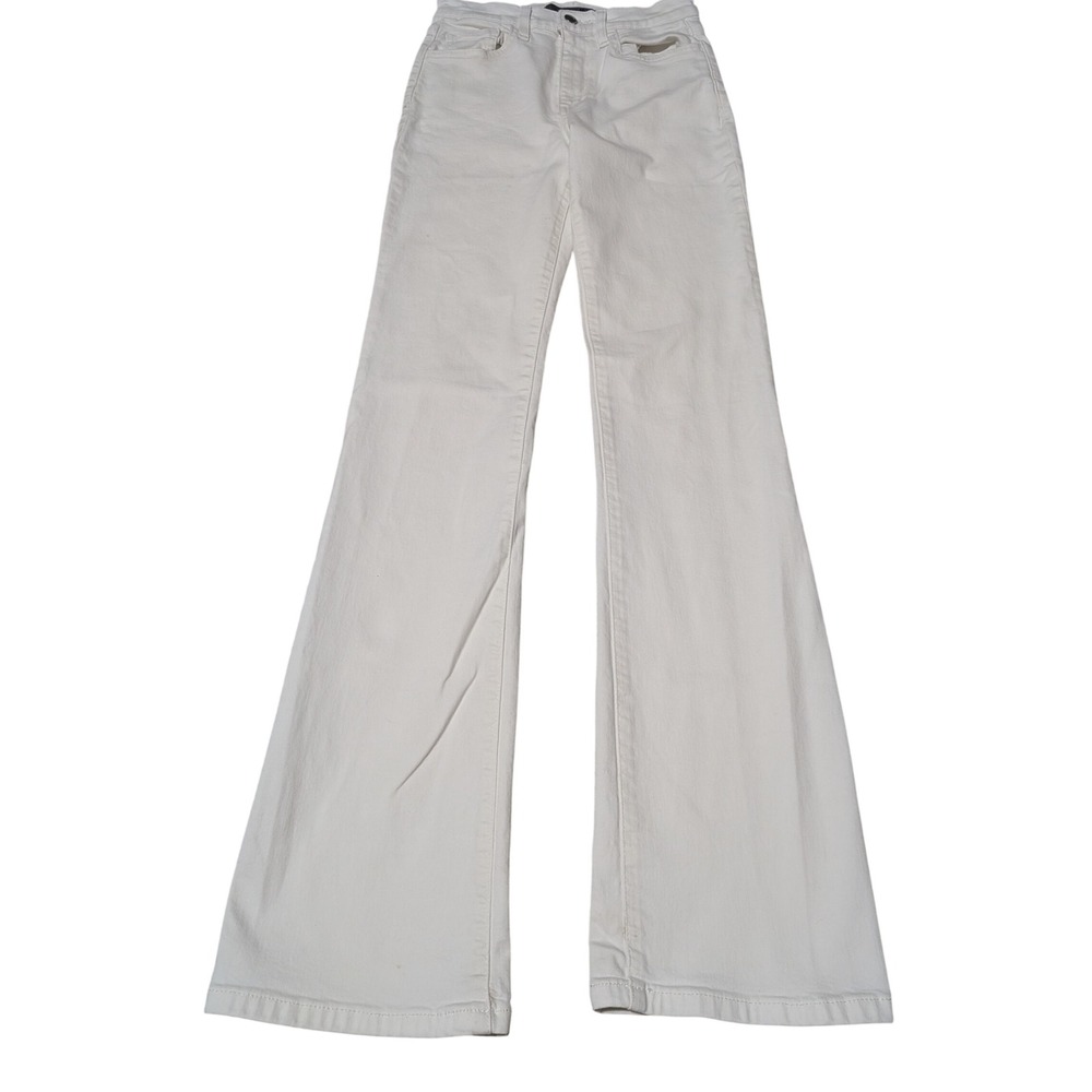 Joe's Jeans Flare Women 25x33 White High Rise WHT Stretch Denim Coastal‎ Retro